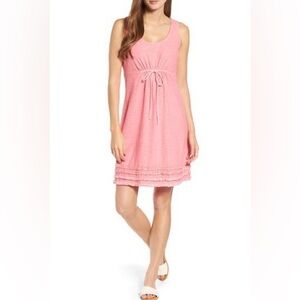 Tommy Bahama Pink Sleeveless Tie-Waist Ruffle Hem Dress